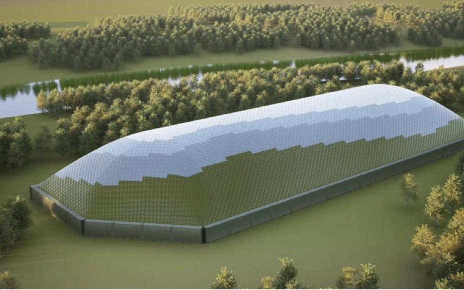 Dome in green landscape